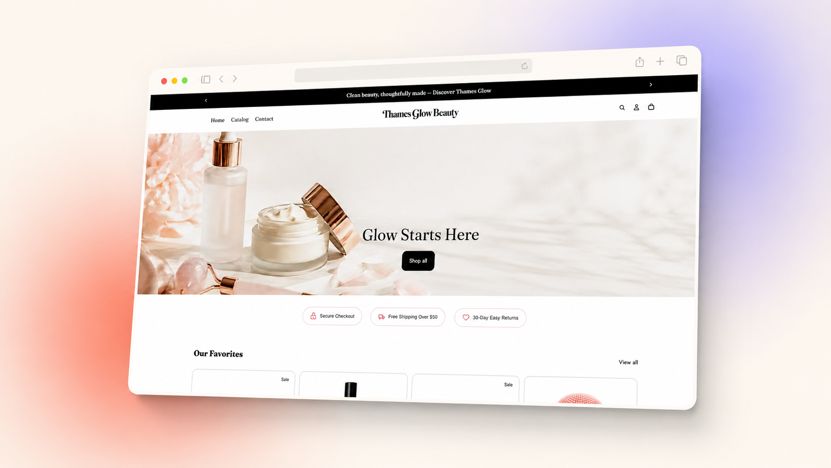 Thames Glow Beauty website preview
