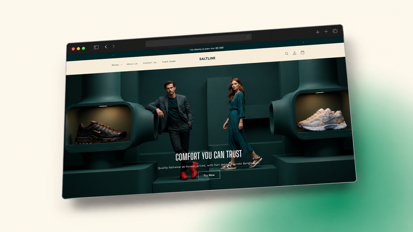 Footwear Storefront (Shoe Store) website preview