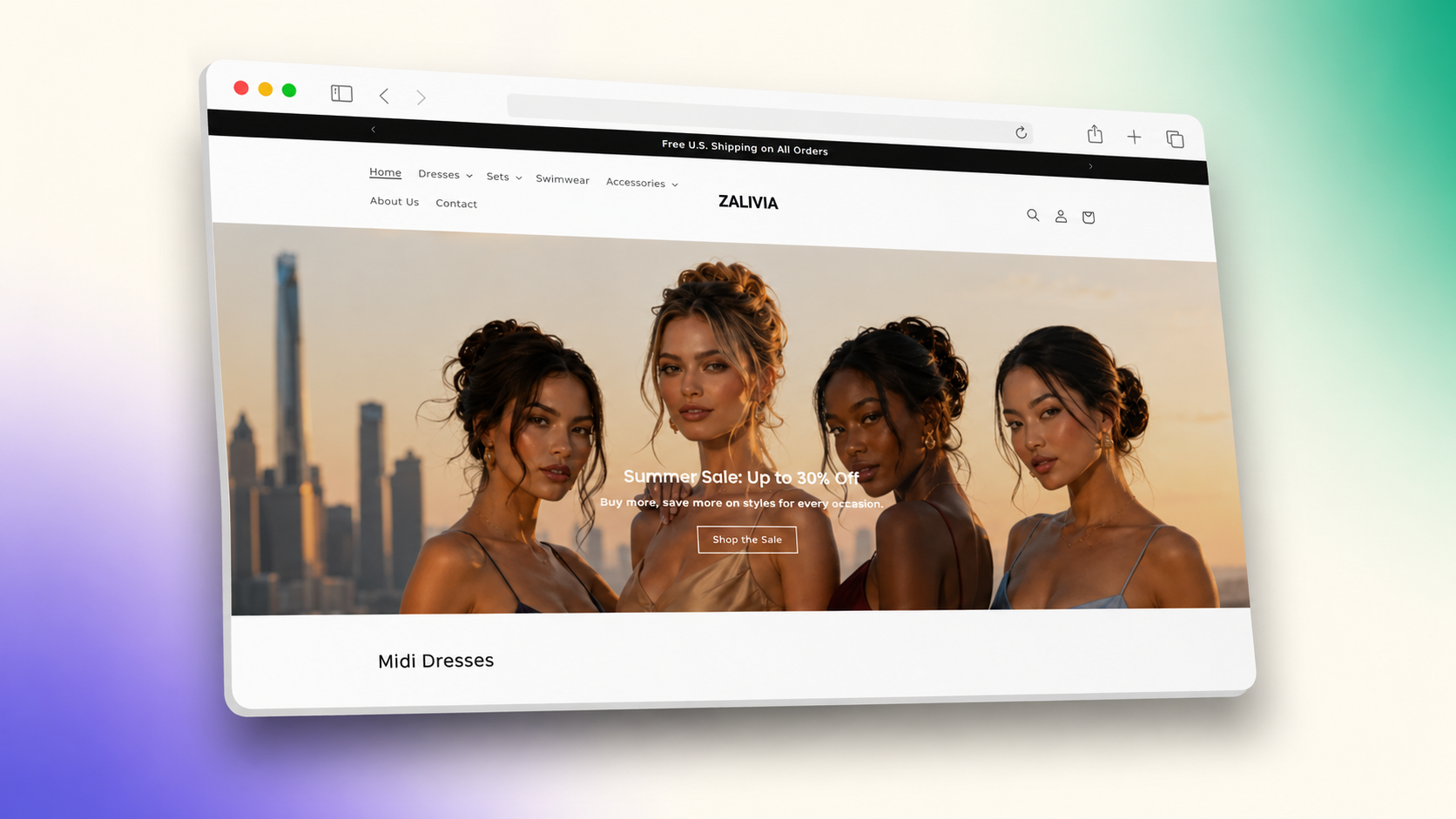 Zalivia website preview